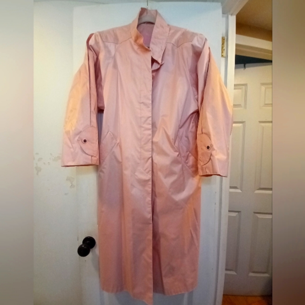 Vintage Pink John Weitz Trench Coat Size 14